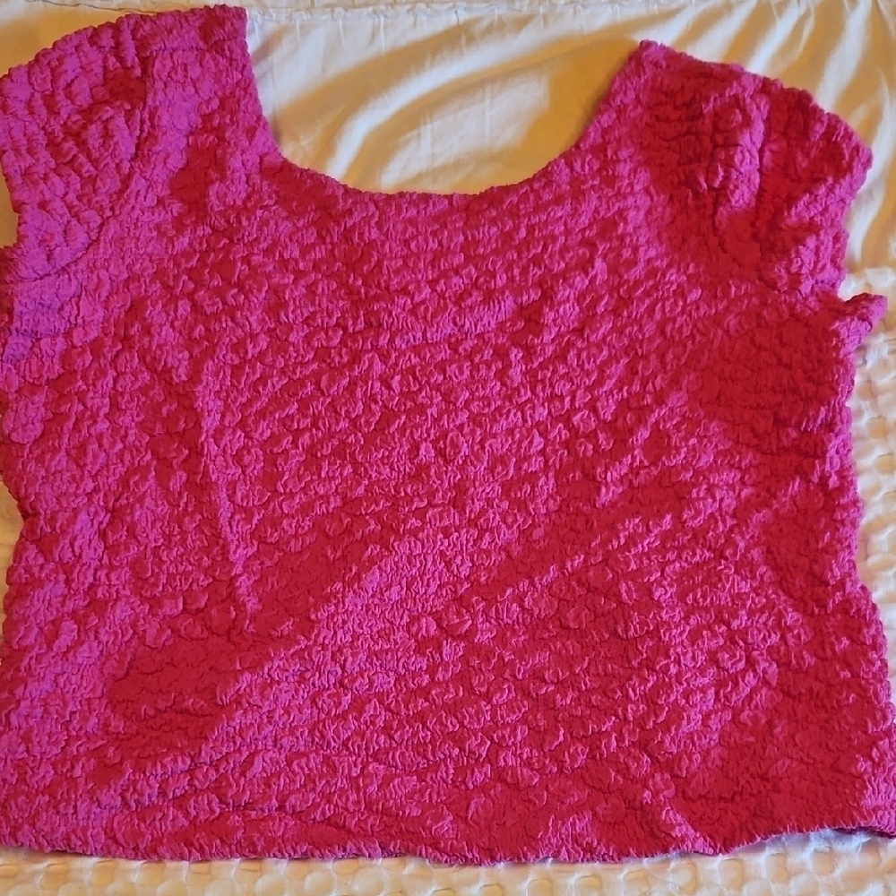 Anthropology Maeve Fuchsia Textured Blouse